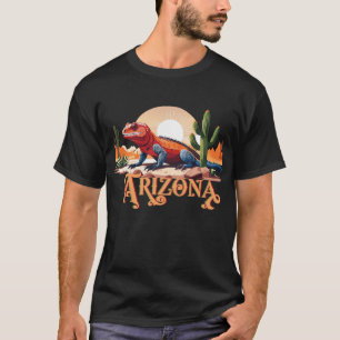 Camiseta Lagarto Monstro Gila no Deserto Etiquetado Arizona