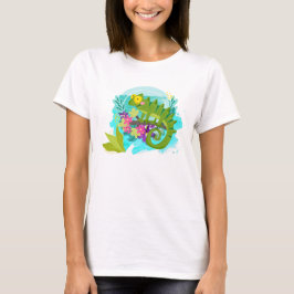 Camiseta Lagarto tropical com flores