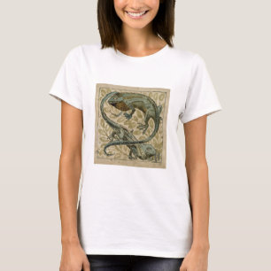 Camiseta Lagartos, design para um azulejo (w/c no papel)