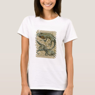 Camiseta Lagartos, design para um azulejo (w/c no papel)