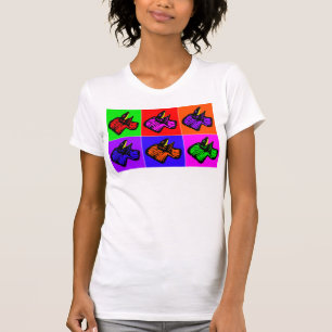 Camiseta Lagartos estilizados de pescoço fechado