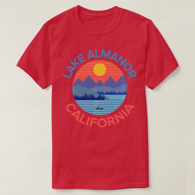 Camiseta Lago Almanor: Campanha De Pista De Pé Longa (Frente do Design)