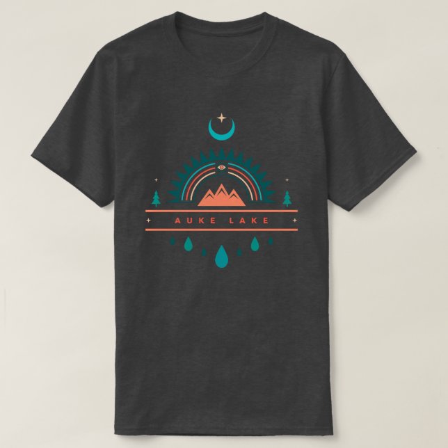 Camiseta lago auke alaska lua arco-íris (Frente do Design)