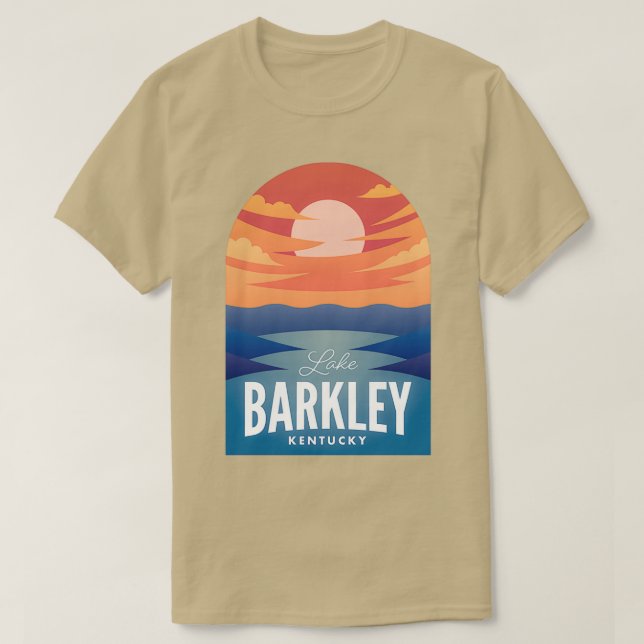 Camiseta Lago Barkley KY Retro Sunset (Frente do Design)
