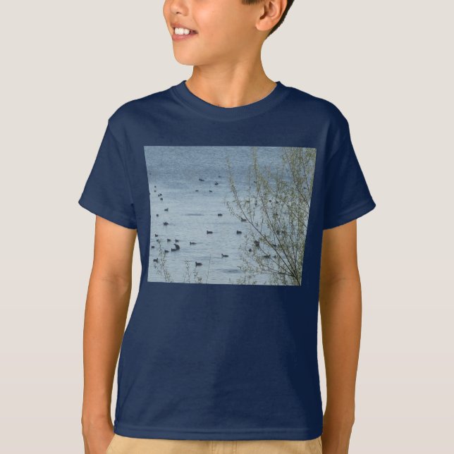 Camiseta Lago Birds Kids Dark T-Shirt (Frente)