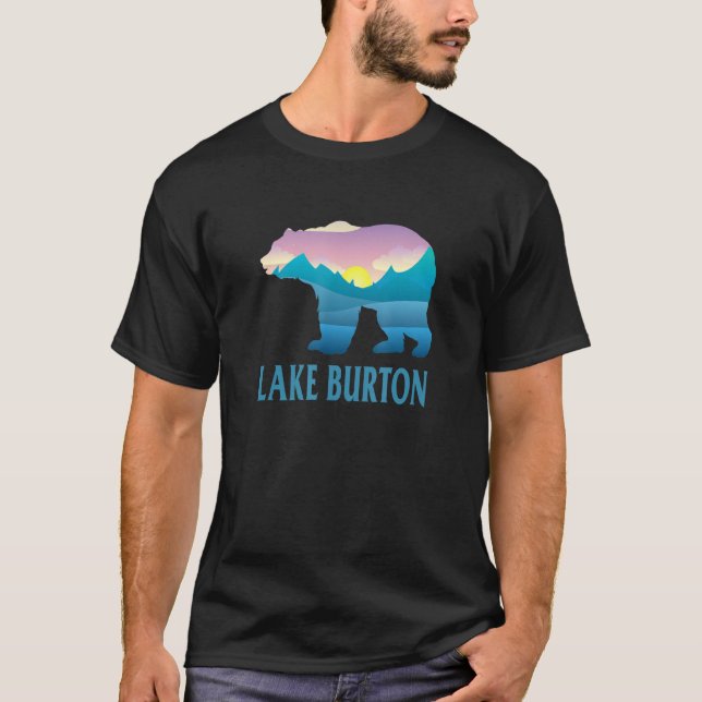 Camiseta Lago Burton Montanha Púrpura Definição Sun Urar Na (Frente)