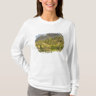 Camiseta Lago Cecret com arco-íris sobre o Castelo do Diabo