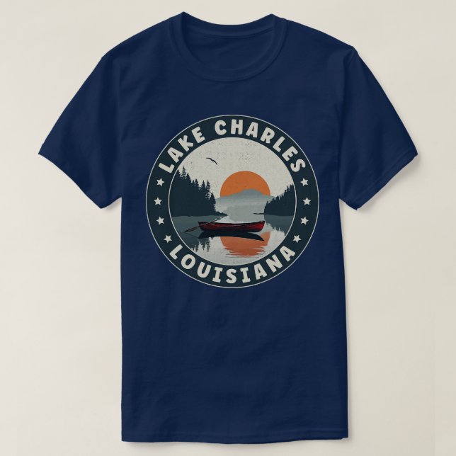 Camiseta Lago Charles Louisiana Sunset TShirt (Frente do Design)
