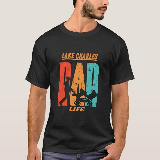 Camiseta Lago Charles Native Funny State Flag Pai Ba Pai (Frente)