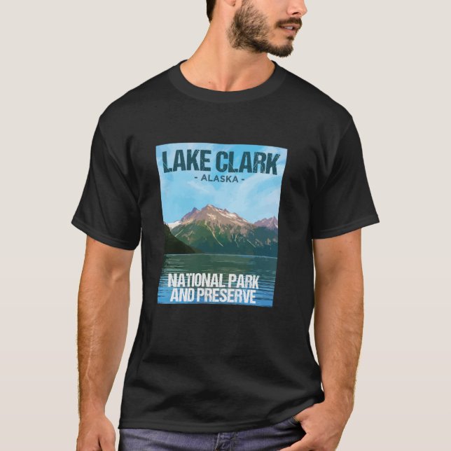 Camiseta Lago Clark National Park Alaska Poster Design (Frente)