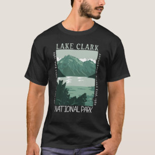 Camiseta Lago Clark National Park Alaska Vintage Distante