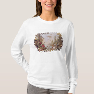Camiseta Lago com gansos, cegonhas, papagaios e