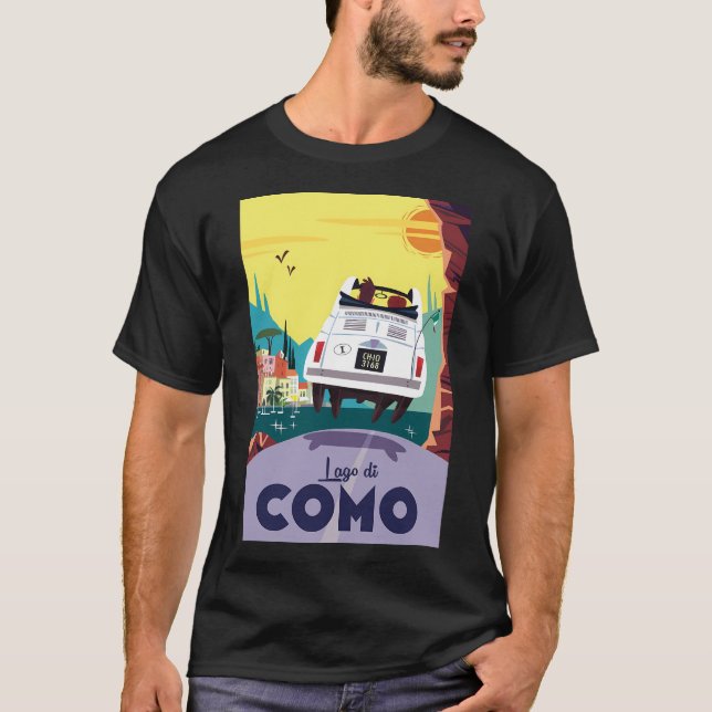 Camiseta Lago Como Poster (Frente)