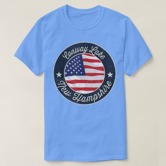 Camiseta Lago Conway - Patriótico New Hampshire Souvenir T- (Frente do Design)