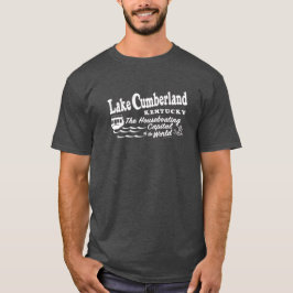 Camiseta Lago Cumberland TShirt - Branco sobre Cinza Escura
