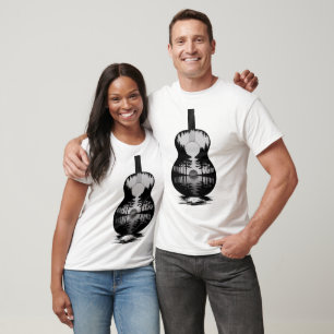 Camiseta Lago de Guitarra Sombra Amor Guitarra Músico