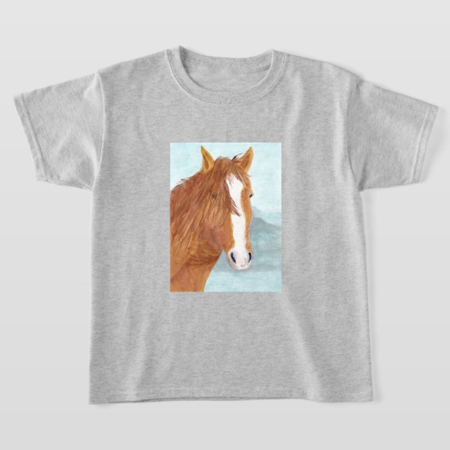 Camiseta Lago de Montanha Azul Marrom de Cavalo Selvagem -  (Postura )