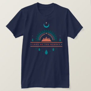 Camiseta lago de ozarks bóho lua arco-íris