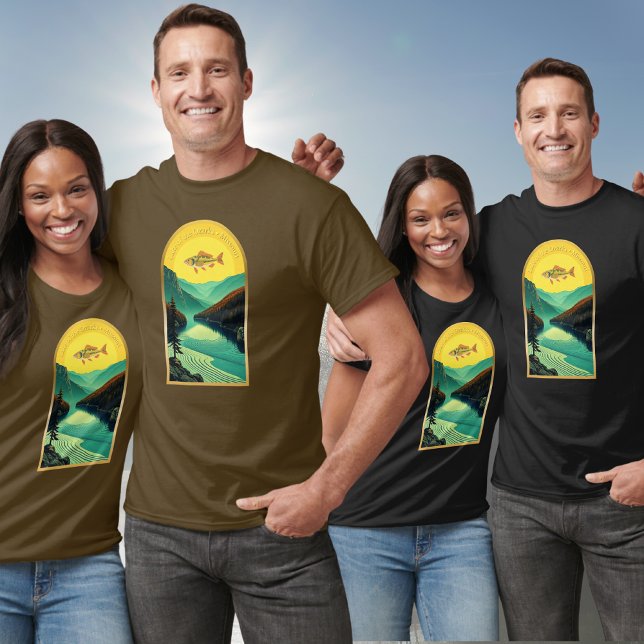 Camiseta Lago de Ozarks Missouri - Peixe paisagem T-Shirt (Criador carregado)