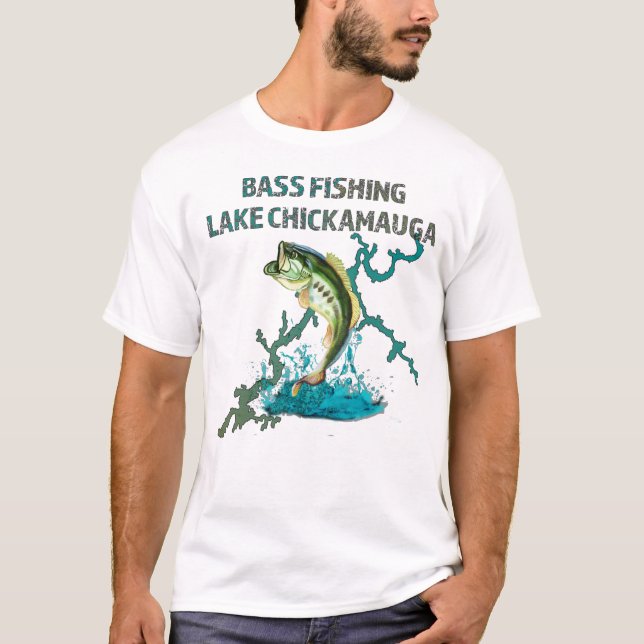 Camiseta Lago de Pesca Bass Chickamauga (Frente)