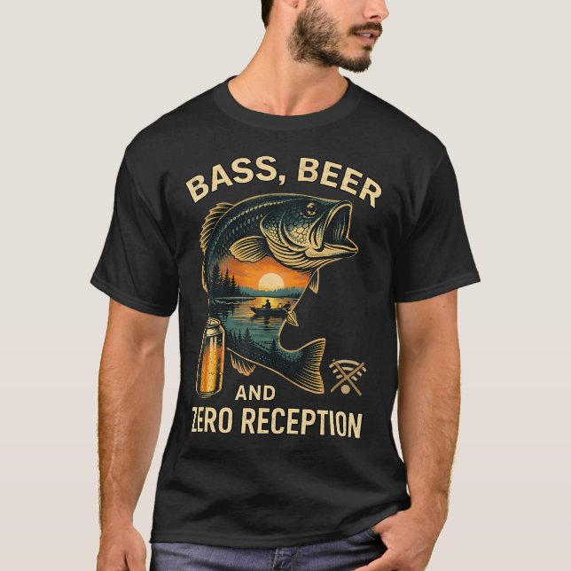 Camiseta Lago de Pesca de Robalo Engraçado com Zero Recepçã (Frente)