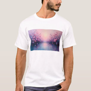 Camiseta Lago de Sakura Místico Zen Floral Sonha