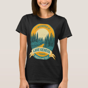 Camiseta Lago de Vacinação do Lago de Barco de Pesca, Geneb