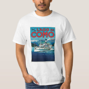Camiseta Lago Di Como Itália Viagens vintage T-Shirt