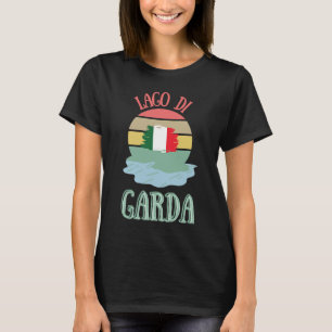 Camiseta Lago di Garda Lago Retro Itália Viagem Homens Mul