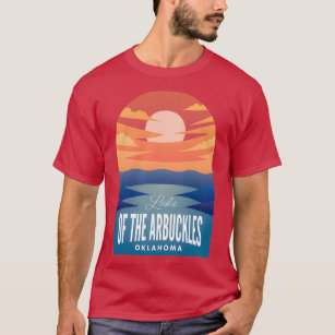Camiseta Lago dos Arbuckles OK Retro Sunset