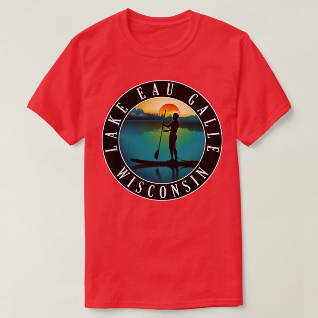 Camiseta Lago Eau Galle Wisconsin Paddleinternado (Frente do Design)