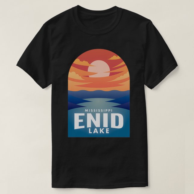 Camiseta Lago Enid MS Retro Sunset (Frente do Design)