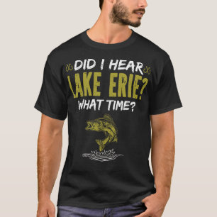 Camiseta Lago Erie Fish Men Funny Walleye Pesca