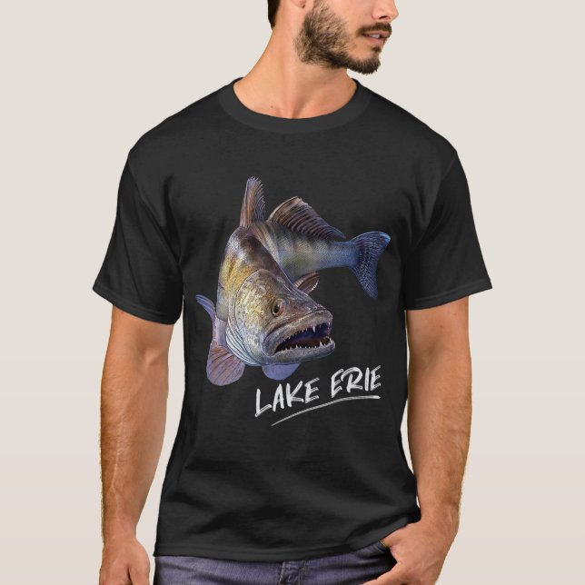 Camiseta Lago Erie Walleye Pescador T-Shirt (Frente)