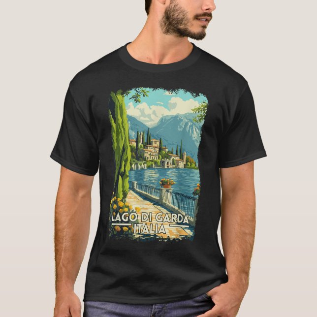 Camiseta Lago Garda Itália Souvenir (Frente)