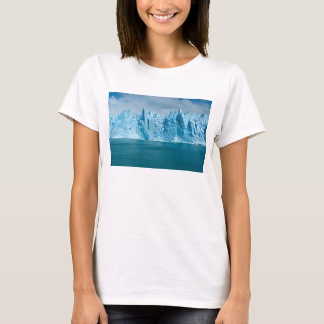 Camiseta Lago, gelo e céu azuis (Frente)