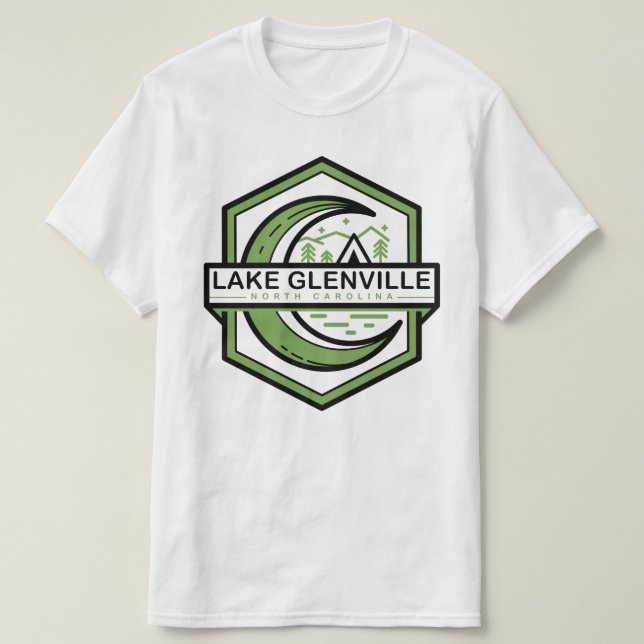 Camiseta lago glenville norte carolina lua (Frente do Design)