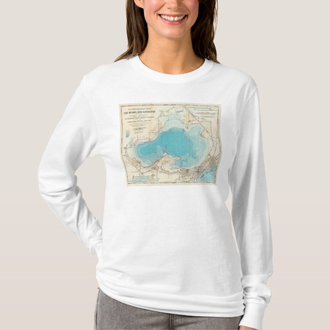 Camiseta Lago hidrográfico Mendota do mapa (Frente)