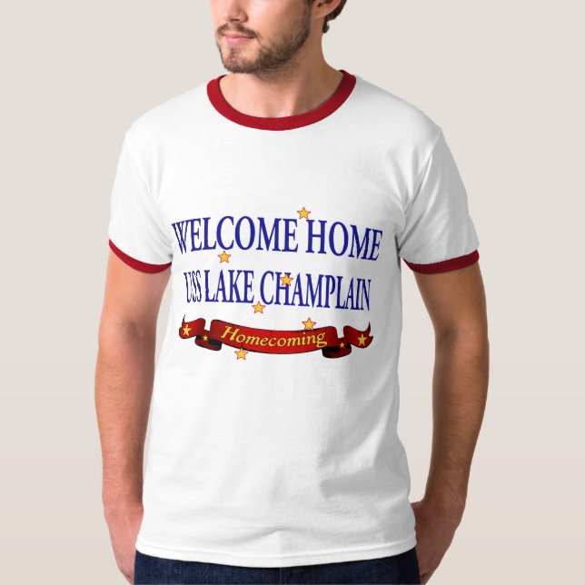 Camiseta Lago Home bem-vindo Champlain (Frente)