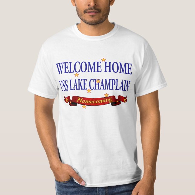 Camiseta Lago Home bem-vindo Champlain (Frente)