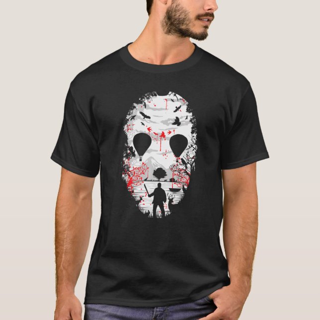 Camiseta Lago Horror Mask No Mar (Frente)