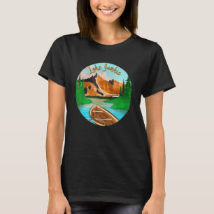Camiseta Lago Junkie Retro Mountain River Camper Gra