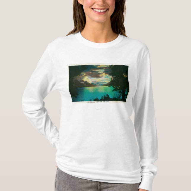 Camiseta Lago Kenai, Alaska com recolhimento da tempestade (Frente)