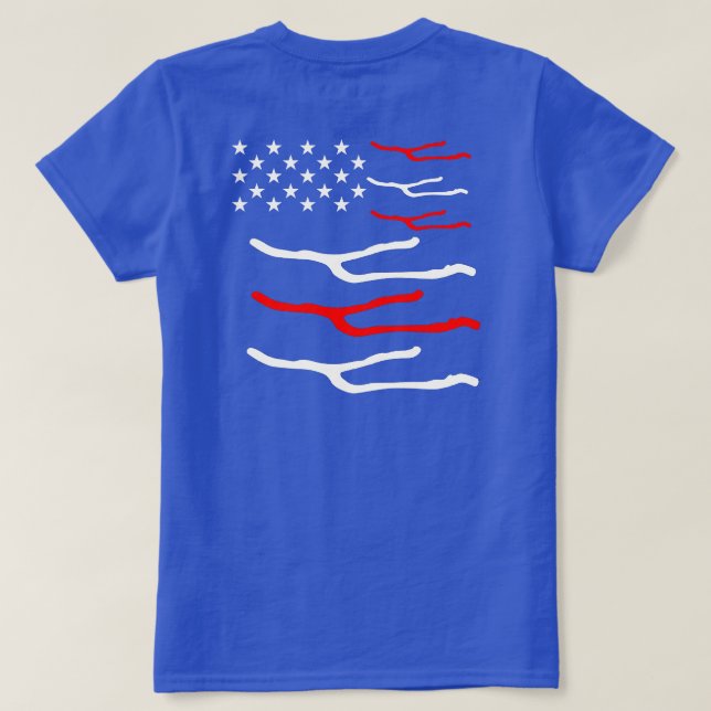Camiseta Lago Keuka 4 de julho T-Shirt Womens (Verso do Design)