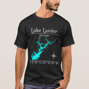 Camiseta Lago Lanier Coordenadas Bússola Geórgia