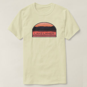 Camiseta Lago Lanier Georgia Nascer do Sol Vermelho