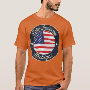 Camiseta Lago Leelanau - Patriótico Michigan Souvenir T-Shi