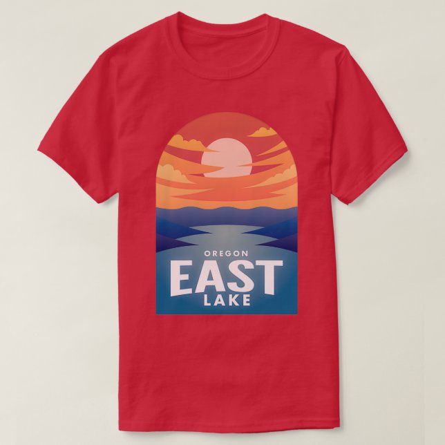 Camiseta Lago Leste OR Retro Sunset 1 (Frente do Design)