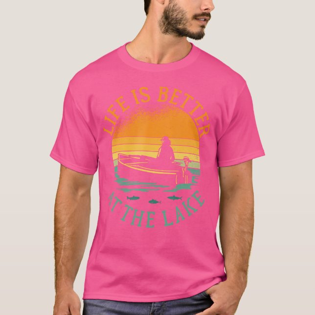 Camiseta Lago Life Barco Pescadores Kayaking Sailing Capta (Frente)