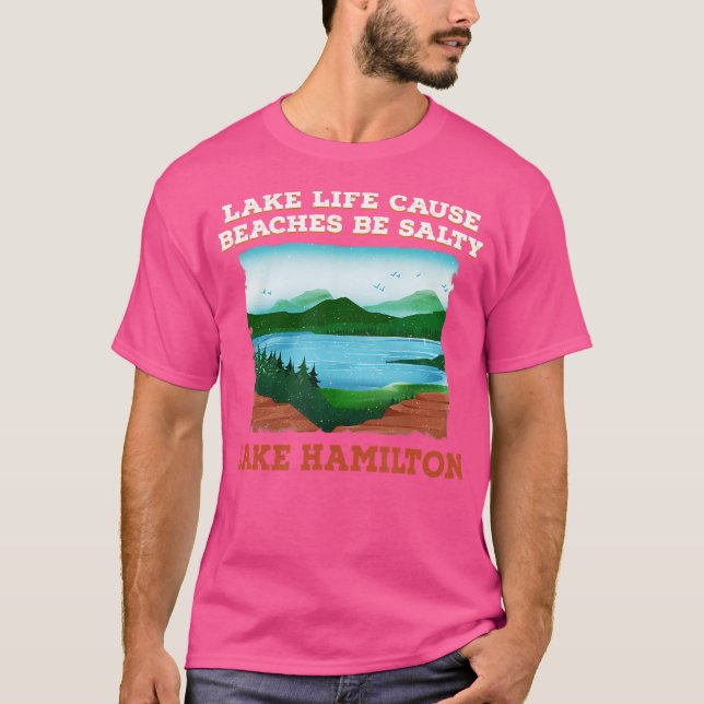 Camiseta Lago Life Cause Beach Lake Camping (Frente)